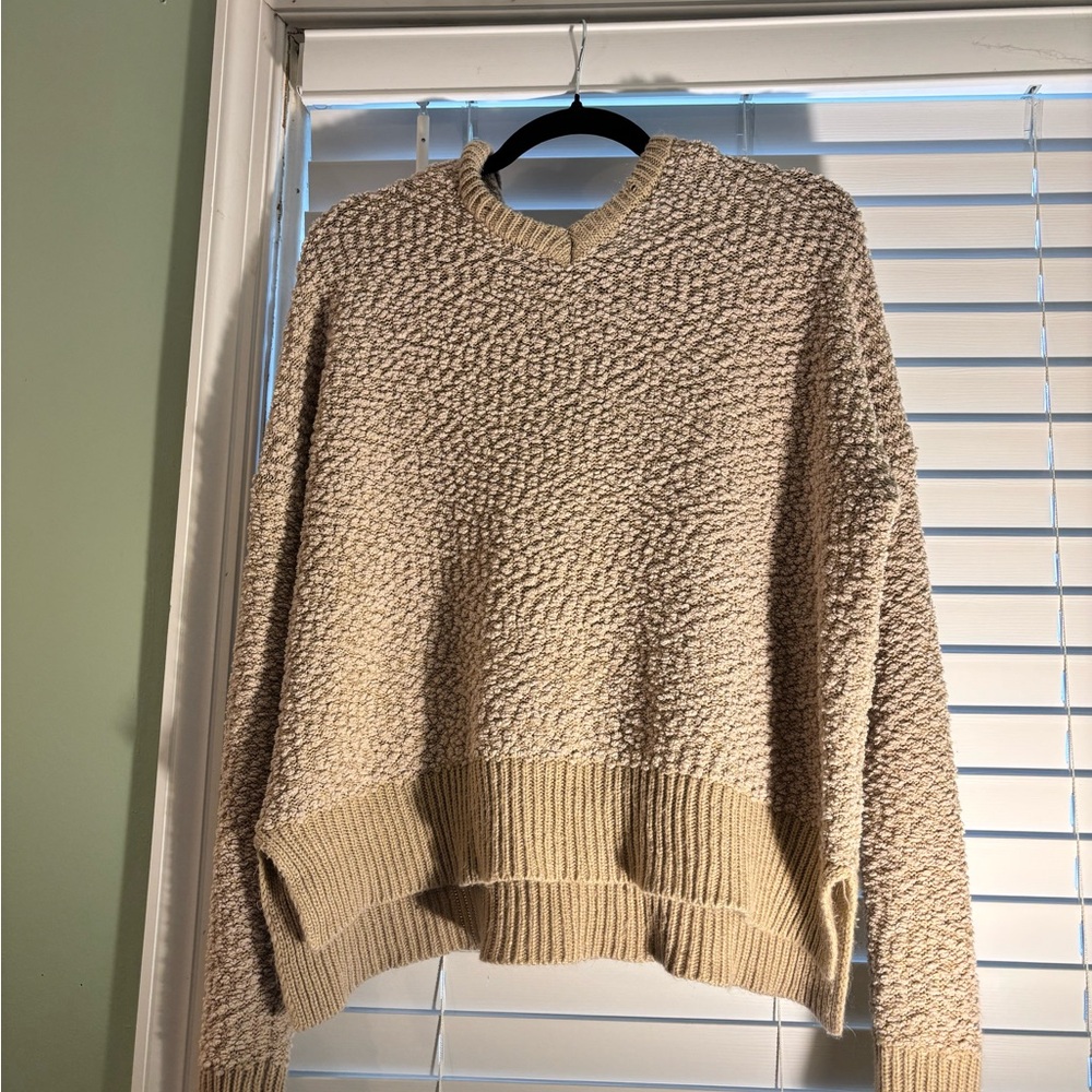 Say What? Cream Textured V-Neck Sweater - Women